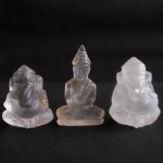 BDC-20 Handmade Handcarved crystal white ice snow Quartz 2 Lord Ganesh Ganesha-1 Buddha in meditation posture Thai quartz, thai crystal, hindu buddha yoga statue #20