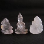 BDC-20 Handmade Handcarved crystal white ice snow Quartz 2 Lord Ganesh Ganesha-1 Buddha in meditation posture Thai quartz, thai crystal, hindu buddha yoga statue #20