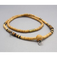 Nice Carved Woods Coconut Shell Mala Beads Necklace