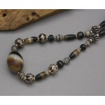 RARE Ancient Agate Sterling Silver Beads Necklace