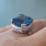 KG-050 Very Nice London Blue Topaz Setting on a Beautiful Handmade Steling Silver Ring