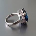 KG-050 Very Nice London Blue Topaz Setting on a Beautiful Handmade Steling Silver Ring