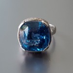 KG-050 Very Nice London Blue Topaz Setting on a Beautiful Handmade Steling Silver Ring