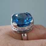 KG-050 Very Nice London Blue Topaz Setting on a Beautiful Handmade Steling Silver Ring