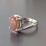 KG-051 FANTASTIC ULTRA RARE 100 % NATURAL UNHEATED ANDESINE GEMSTONE SILVER RING SIZE 6.5US