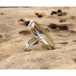 KG-048 Handmade Lime Lemon crystal stone yellow Quartz Sterling Silver Gemstone Ring