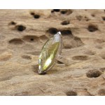 KG-048 Handmade Lime Lemon crystal stone yellow Quartz Sterling Silver Gemstone Ring