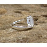 Nice Vivid White Opal Handmade Silver Ring Size 7.5