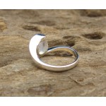 Nice Vivid White Opal Handmade Silver Ring Size 7.5