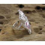 Naga Snake Nak Ruby Silver Ring Size 11us