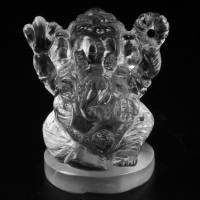 KG-007 White Clear crystal Quartz Carved in Lord Ganesh Ganesha Indian Hindu deity God talisman Buddha Amulet Statue