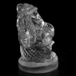 KG-007 White Clear crystal Quartz Carved in Lord Ganesh Ganesha Indian Hindu deity God talisman Buddha Amulet Statue