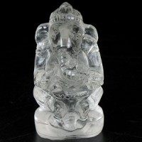 KG-008 Genuine White Clear Quartz Carved in Lord Ganesh Ganesha Indian Hindu talisman deity omm yoga Buddha Amulet gem gemstone Statue