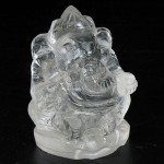 KG-019 White Clear crystal Quartz hand carved in Lord Ganesh Ganesha shape Indian Hindu God deity talisman Buddha Amulet Statue