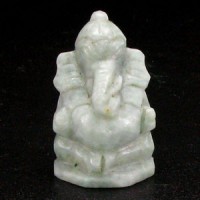 KG-004 Natural Genuine Sweet Green Jade Carved Lord Ganesh Ganesha India Hindu deity talisman God Buddha Statue