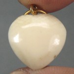 Very Old Ivory Carevd Heart Shape Pendant