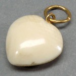 Very Old Ivory Carevd Heart Shape Pendant