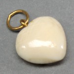 Very Old Ivory Carevd Heart Shape Pendant