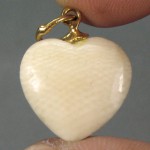 Old Ivory Carevd Heart Shape Pendant