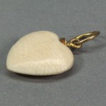 Old Ivory Carevd Heart Shape Pendant