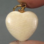 Old Ivory Carevd Heart Shape Pendant