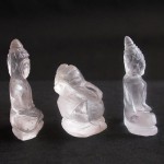 BDC-18 Hand Carved crystal Quartz in 1 Lord Ganesh Figurine 2 buddha statues gemstone Statues Unique Gift, Religious Sculpture #18