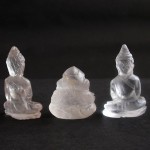 BDC-18 Hand Carved crystal Quartz in 1 Lord Ganesh Figurine 2 buddha statues gemstone Statues Unique Gift, Religious Sculpture #18