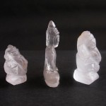 BDC-26 Nice Handcarved crystal Quartz in 2 Lord Ganesh Ganesha-1 Buddha in meditation posture Thai quartz, thai crystal