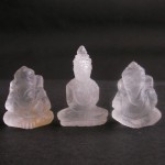 BDC-11 Handmade Hand carved crystal white Quartz 2 Lord Ganesh Ganesha-1 Buddha in meditation posture Thai quartz, thai crystal, hindu buddha statue #11