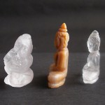 BDC-16 3 Handmade Handcarved crystal Quartz Honey Jade Lord Ganesh Buddhas in meditation posture Thai quartz, thai crystal, hindu buddha statue #16