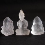 BDC-17 Handmade Handcarved crystal white ice snow Quartz 2 Lord Ganesh Ganesha-1 Buddha in meditation posture Thai quartz, thai crystal, hindu buddha yoga statue #17