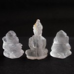 BDC-17 Handmade Handcarved crystal white ice snow Quartz 2 Lord Ganesh Ganesha-1 Buddha in meditation posture Thai quartz, thai crystal, hindu buddha yoga statue #17