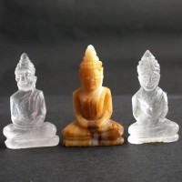 BDC-10  3Handmade Hand carved crystal Quartz Honey Jade in seated meditation posture Thai quartz, thai crystal, thai gemstone buddha statues #10