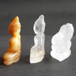 BDC-3  3Handmade Handcarved crystal Quartz Honey Jade Lord Ganesh Buddhas in meditation posture Thai quartz, thai crystal, hindu buddha statue