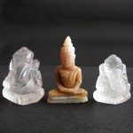 BDC-2  3Handmade Handcarved crystal Quartz-Honey Jade Lord Ganesh -1 Buddhas in meditation posture Thai quartz, thai crystal, hindu buddha yoga statue