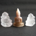 BDC-2  3Handmade Handcarved crystal Quartz-Honey Jade Lord Ganesh -1 Buddhas in meditation posture Thai quartz, thai crystal, hindu buddha yoga statue