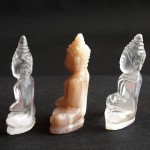 BDC-4  3Handmade Hand carved crystal Quartz Honey Jade in seated meditation posture Thai quartz, thai crystal, thai gemstone buddha statues #4