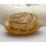 Old Agate Carved Buddha Face Head Bead Pendant