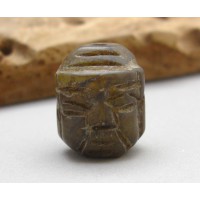 Old Tibet Stone Carved Buddha Face Hade Bead Pendant