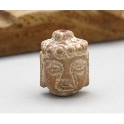 Natural Old Tibet Bead Carved Buddha Face Hade Bead Pendant
