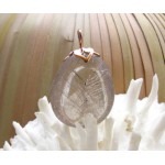 KG-029 Handmade-Filigree Sterling Silver Plated Pink Gold on a Beautiful natural Rutilated Quartz pendant