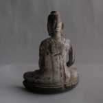 BD-011 Rare Old Antique Burmese Myanmar Wood Burma Buddha Amulet Statue