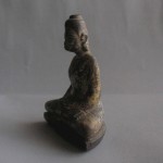 BD-011 Rare Old Antique Burmese Myanmar Wood Burma Buddha Amulet Statue