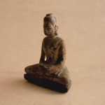 BD-011 Rare Old Antique Burmese Myanmar Wood Burma Buddha Amulet Statue