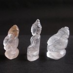 BDC-25 Handmade Handcarved crystal Quartz in 2 Lord Ganesh Ganesha-1 Buddha in meditation posture Thai quartz, thai crystal statue