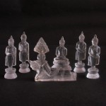 BD-019 Set of Handcarved white crystal quartz 7 Buddhas poses seven postures, Buddha Images for the Seven Days of the Week