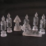 BD-019 Set of Handcarved white crystal quartz 7 Buddhas poses seven postures, Buddha Images for the Seven Days of the Week