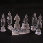 BD-019 Set of Handcarved white crystal quartz 7 Buddhas poses seven postures, Buddha Images for the Seven Days of the Week