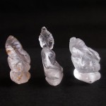 BDC-25 Handmade Handcarved crystal Quartz in 2 Lord Ganesh Ganesha-1 Buddha in meditation posture Thai quartz, thai crystal statue