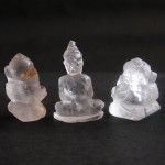 BDC-25 Handmade Handcarved crystal Quartz in 2 Lord Ganesh Ganesha-1 Buddha in meditation posture Thai quartz, thai crystal statue